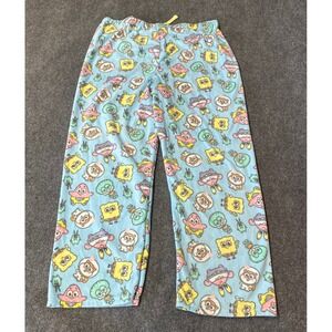 SpongeBob SquarePants Sleep Pants‎ 2X Blue Fleece Character Print NWT